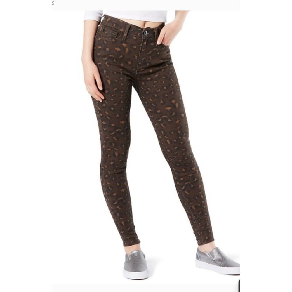 NWT Levi's Denizen Jeans High Rise Brown Leopard Jeggings Women's 8/9‎